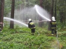 Myszkowskie pożarnicze ćwiczenia taktyczno- bojowe.